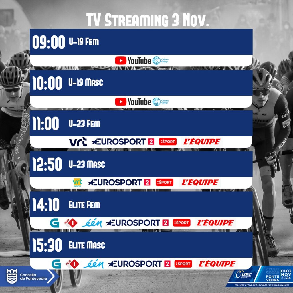 TV domingo 3 noviembre Campeonato Europa Ciclocrós Pontevedra